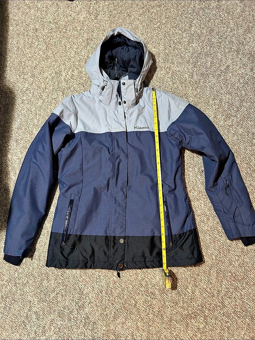 Columbia Color Block Performance Jacket blue, light blue & gray -Size Medium